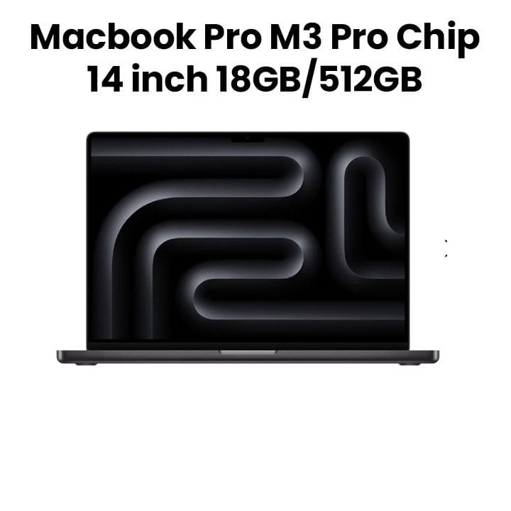 آبل ماك بوك برو 14 بوصة شريحة M3 برو معالج 11 نوى CPU و14 نوى GPU، 512 جيجابايت SSD - رمادي فضائي | MRX33AB/A