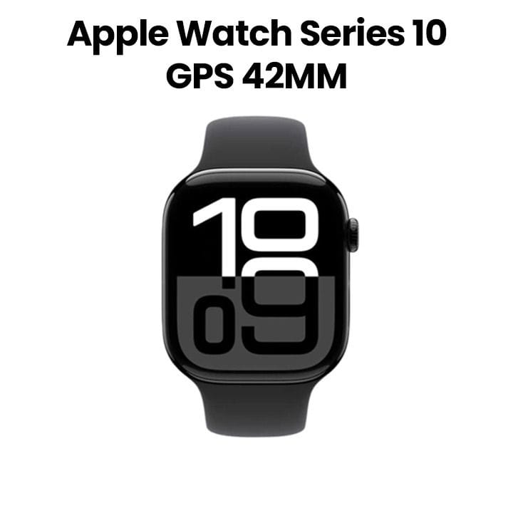ساعة ابل سيريس ١٠ GPS ٤٢ مم هيكل المنيوم اسود نفاث مع حزام رياضي اسود M L | MWWF3QA/A