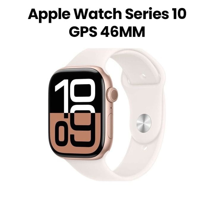Apple Watch Series 10 GPS 46mm Rose Gold Aluminium Case with Light Blush Sport Band - S/M | MWWT3QA/A