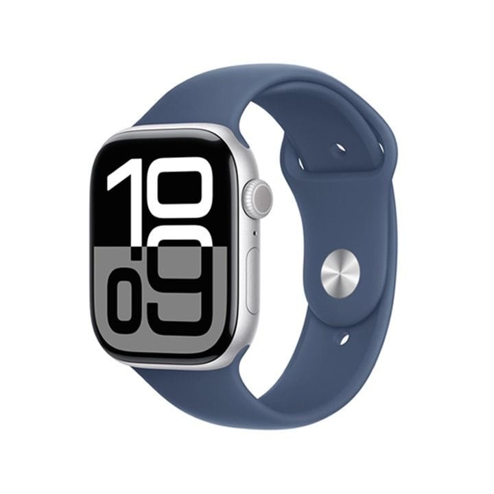 Apple Watch Series 10 GPS + Cellular 42mm Silver Aluminium Case with Denim Sport Band - M/L | MWX43QA/A