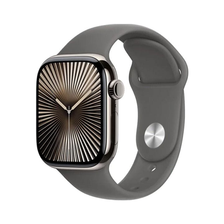 Apple Watch Series 10 GPS + Cellular 46mm Natural Titanium Case with Stone Grey Sport Band - M/L | MWYA3QA/A