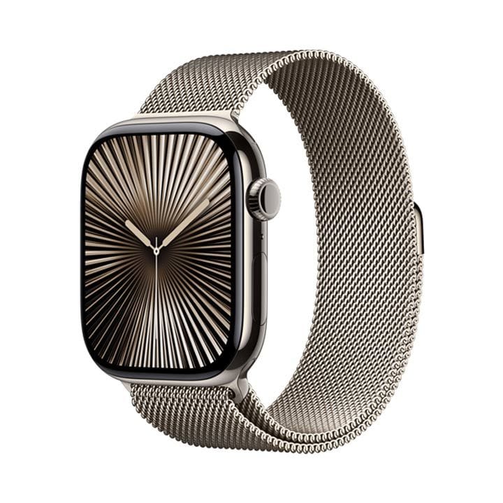 Apple Watch Series 10 GPS + Cellular 46mm Natural Titanium Case with Natural Milanese Loop - M/L | MWYC3QA/A