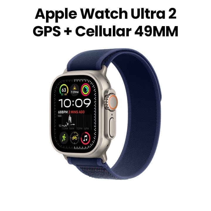 Apple Watch Ultra 2 GPS + Cellular 49mm Natural Titanium Case with Blue Trail Loop - S/M | MX4J3QA/A