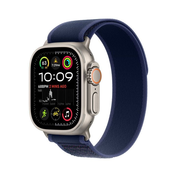 Apple Watch Ultra 2 GPS + Cellular 49mm Natural Titanium Case with Blue Trail Loop - S/M | MX4J3QA/A