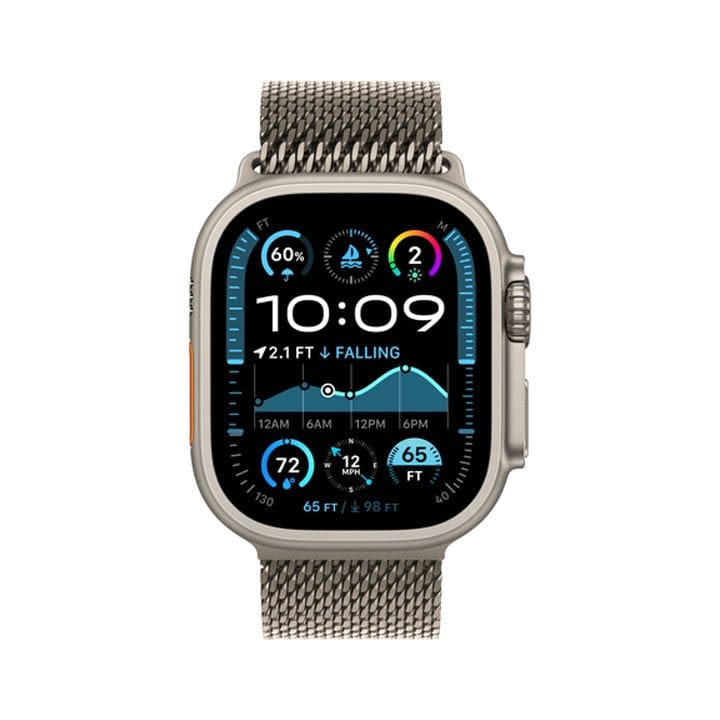 Apple Watch Ultra 2 GPS + Cellular 49mm Natural Titanium Case with Natural Titanium Milanese Loop - S | MX4M3QA/A