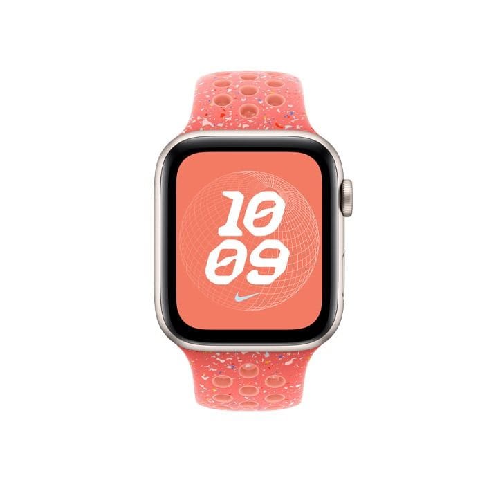 Apple Nike Sport Band M/L 46mm, Long-Lasting Performance, Smooth Finish Design, Comfortable Fit, Easy To Install - Magic Ember - MYLG3ZM/A