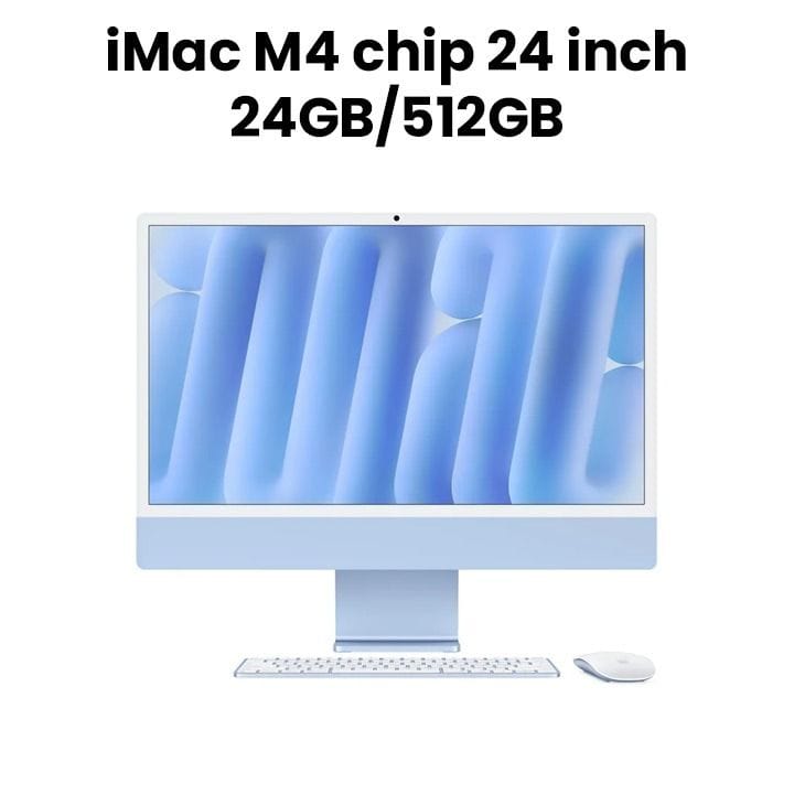 Apple 24-inch iMac with Retina 4.5K display: Apple M4 chip with 10-core CPU and 10-core GPU, 24GB, 512GB SSD - Blue |MD2T4AB/A