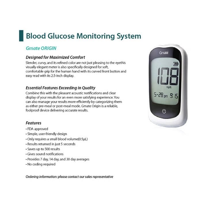 GMate Origin Glucose Monitor + 50 Strips | PG310-INT