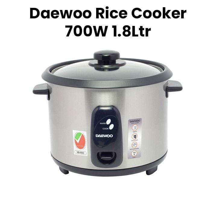 Daewoo Rice Cooker 1.8L Stainless Steel | DRC 4440