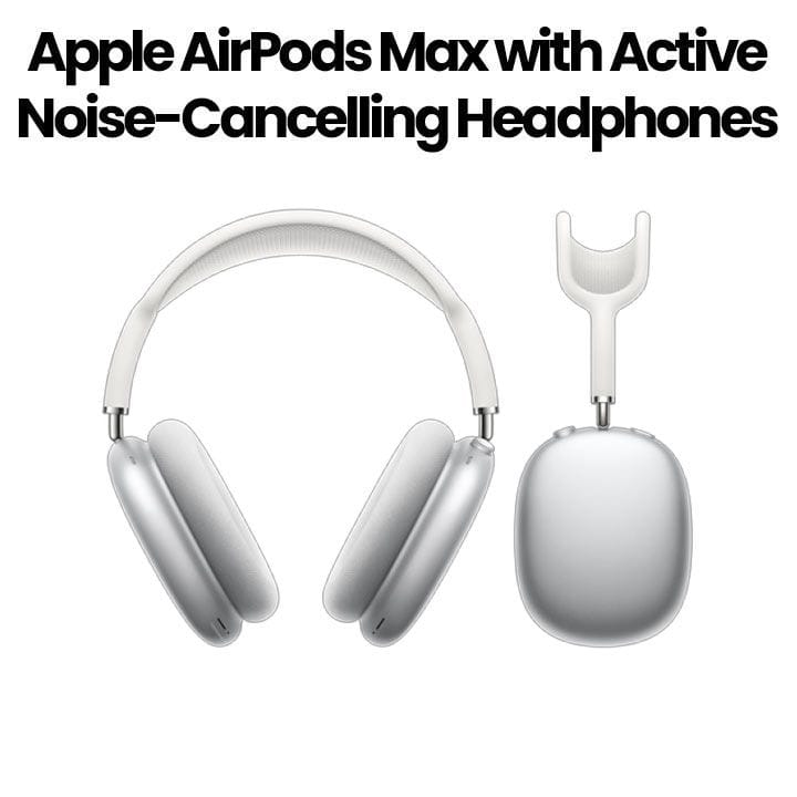 Apple AirPods Max Wireless Over-Ear Headphones with Active Noise Cancellation, Spatial Audio, Apple H1 Chips & Premium Knit Mesh Canopy | Silver - MGYJ3ZE/A - Open Piece (A Grade)