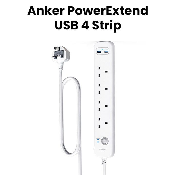 شريط طاقة أنكر باور إكستنيد USB 4 متعدد الوظائف 6 في 1 - أبيض | A9141K21