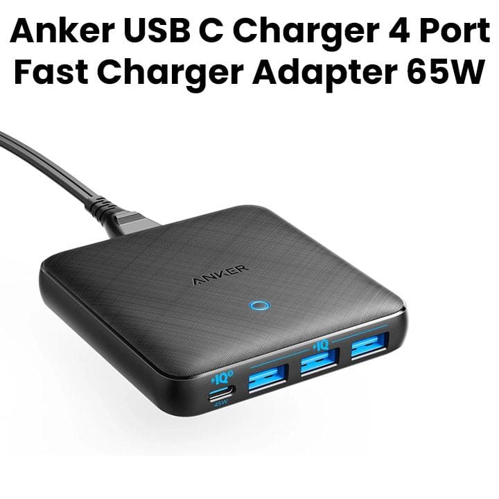 Anker PowerPort Atom III Slim 4-Port 65W PD + 3 IQ Charger - Black | A2045K11