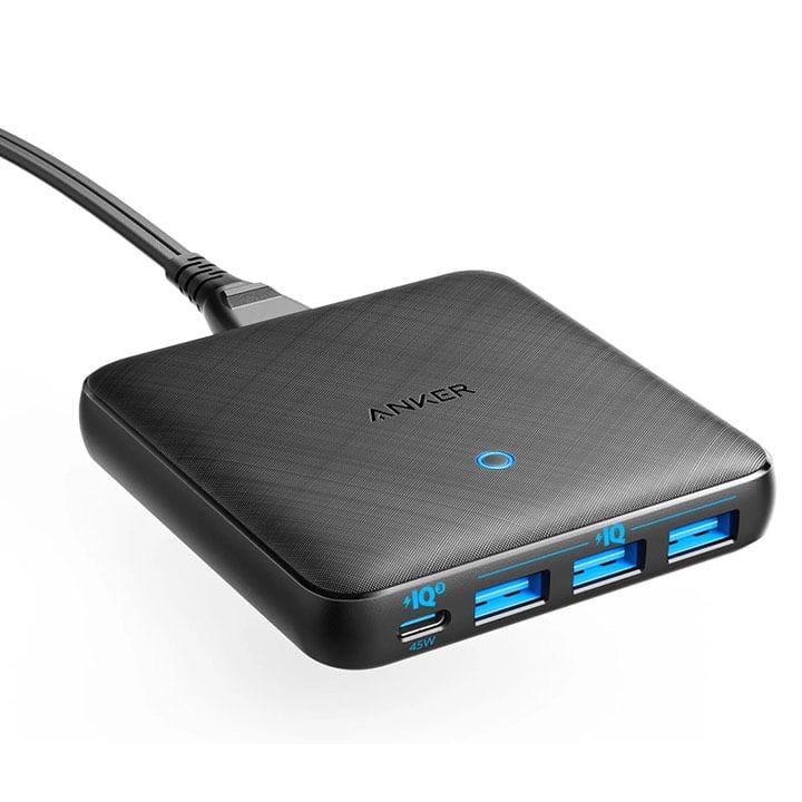 Anker PowerPort Atom III Slim 4-Port 65W PD + 3 IQ Charger - Black | A2045K11