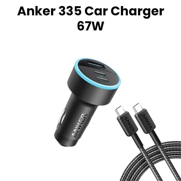 Anker 335 Car Charger 67W with USB-C to USB-C Cable - Black | B2736H11
