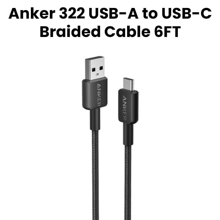 Anker 322 USB-A to USB-C Braided Cable 6FT - Black | A81H6H11