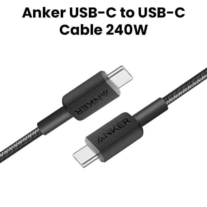 Anker USB-C to USB-C Cable 3FT 240W Bio-Braided - Black | A81D5H11