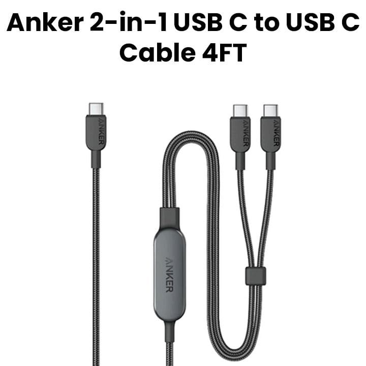 Anker 2-in-1 USB-C to USB-C Cable 4FT, 140W - Black | A8895H11