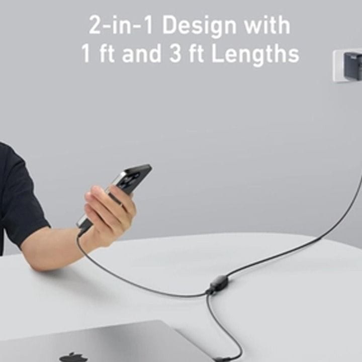 Anker 2-in-1 USB-C to USB-C Cable 4FT, 140W - Black | A8895H11