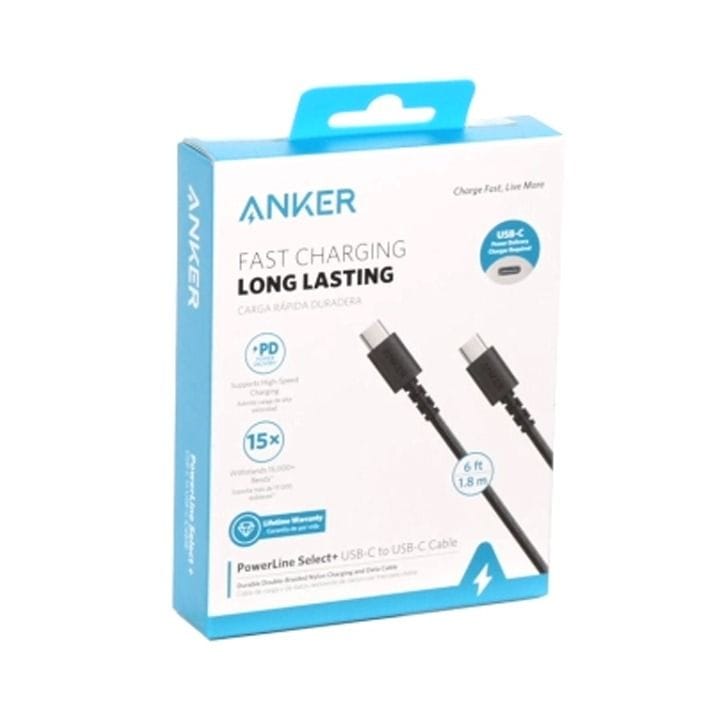 Anker PowerLine Select+ USB-C to USB-C Cable 6FT - Black | A8033H11