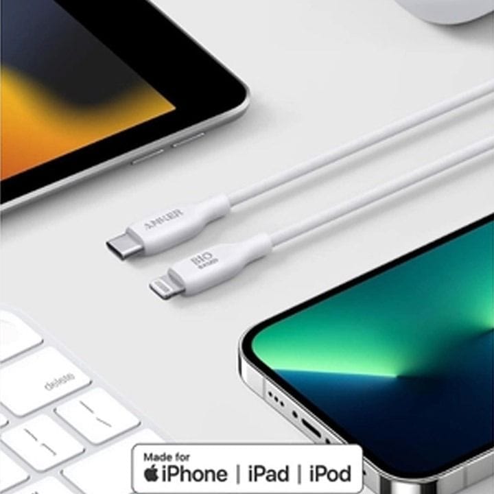 كابل أنكر يو إس بي-سي إلى لايتنينج 542 بطول 3 أقدام - أبيض | A80B1H21