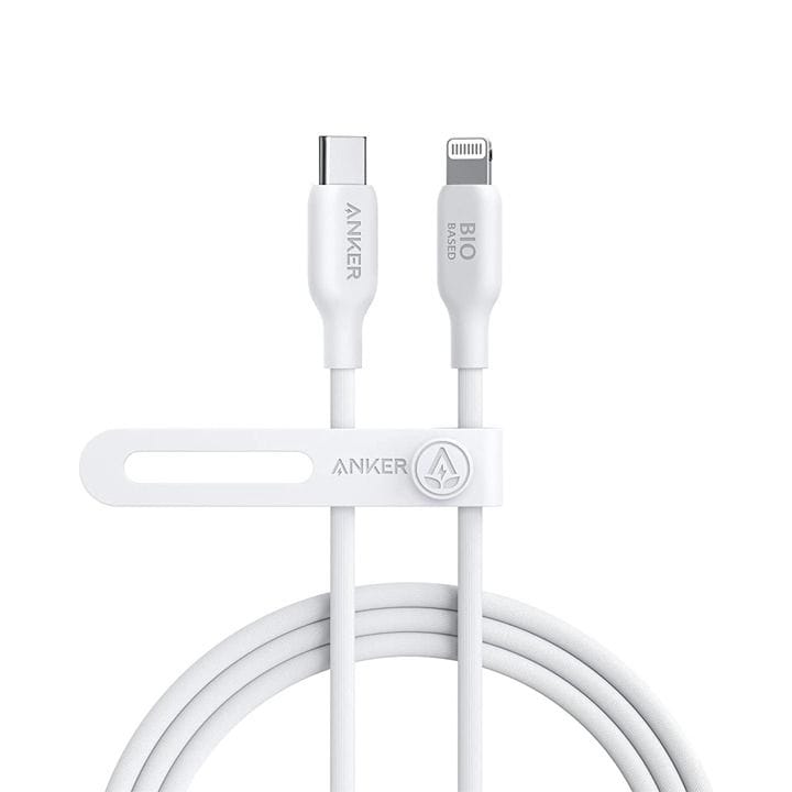 كابل أنكر يو إس بي-سي إلى لايتنينج 542 بطول 6 أقدام مصنوع من مواد حيوية - أبيض | A80B2H21