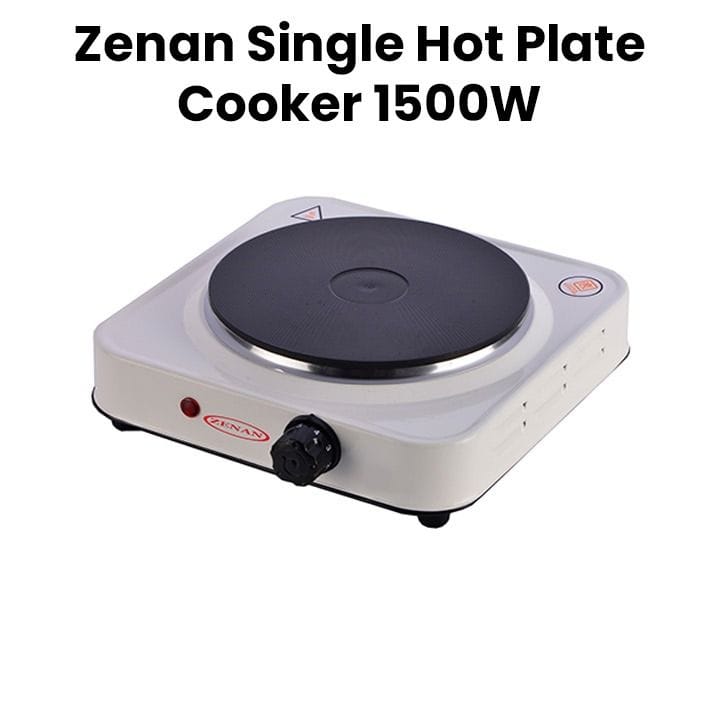Zenan Hot Plate 1500W, Efficient Heating Element, Compact Portable Design, Temperature Control - Silver/Black - ZHP-02S