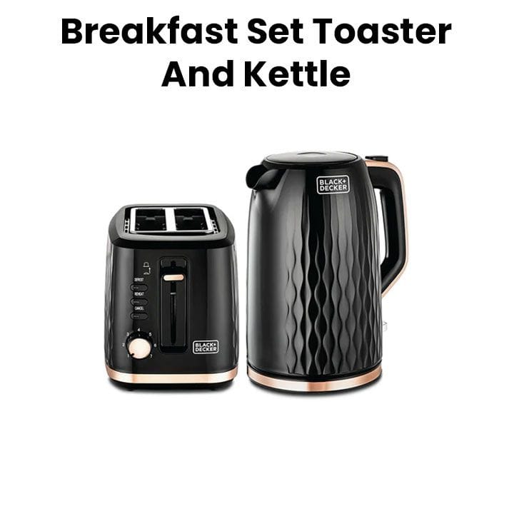 Black+Decker Breakfast Set (Toaster + Kettle) - Black | MBF90-B5