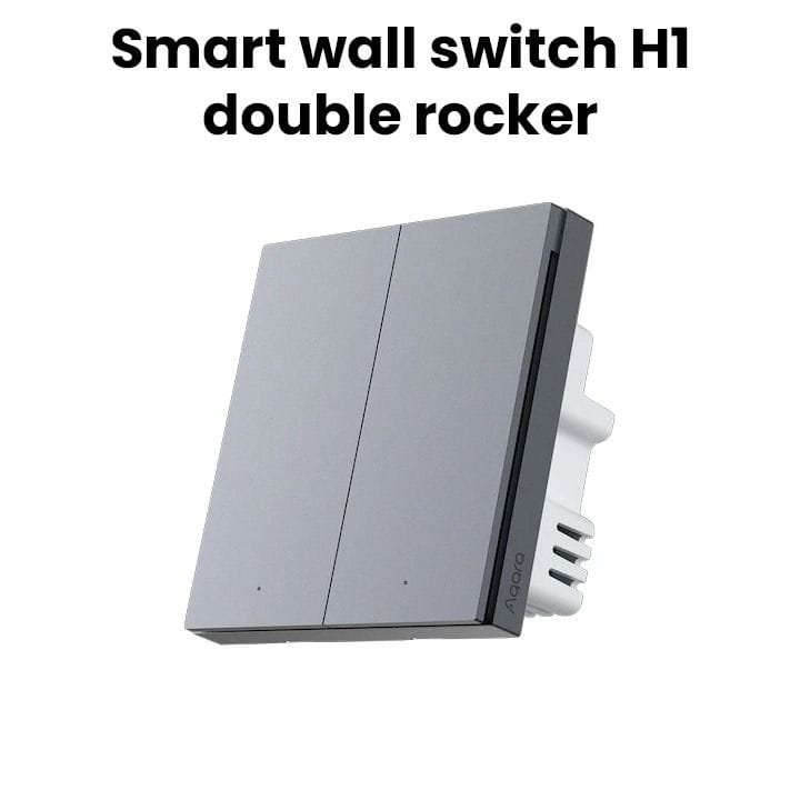 AQARA Smart Wall Switch H1 Without Neutral Double Rocker - Black | QBKG28LM