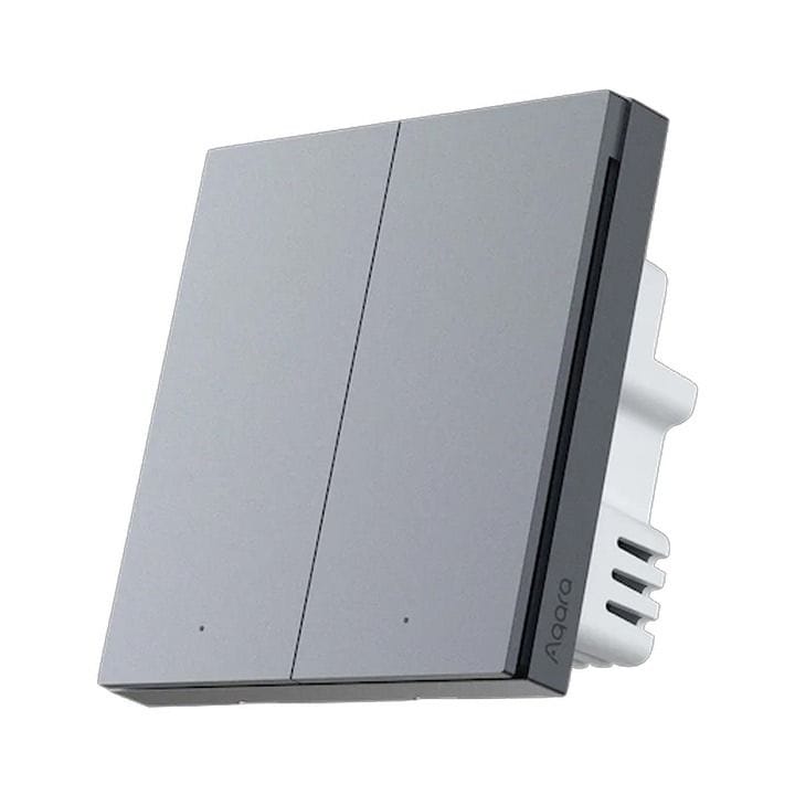 AQARA Smart Wall Switch H1 Without Neutral Double Rocker - Black | QBKG28LM
