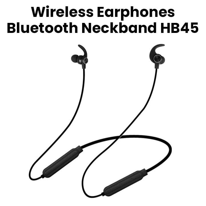 سماعات أذن لاسلكية بلوتوث على شكل طوق عنق من هييتز - أسود | HB45