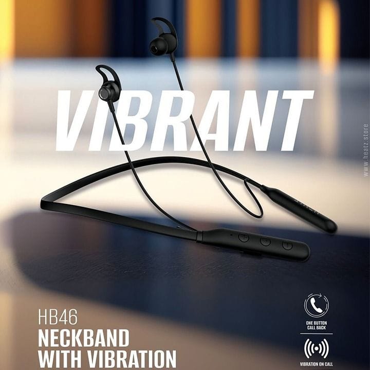 سماعات أذن لاسلكية بلوتوث على شكل طوق عنق من هييتز - أسود | HB46