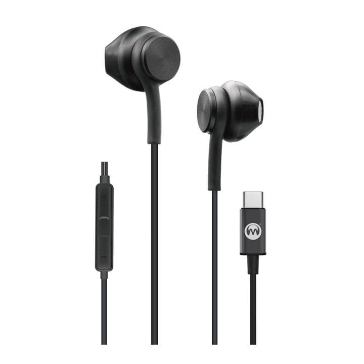 Microdigit Type C Stereo Earphone - Black | DE424T