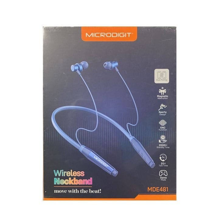 Microdigit Wireless Neckband - Navy Blue | MEDE481
