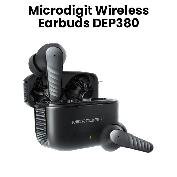 Microdigit Wireless Earbuds - Black | DEP380