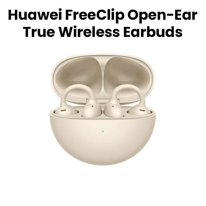 Huawei FreeClip Open- Ear True Wireless Earbuds- Beige