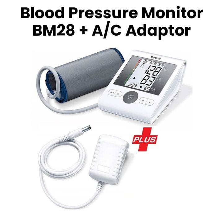 بيورر جهاز قياس ضغط الدم مع محول كهربائي - أبيض | BM28