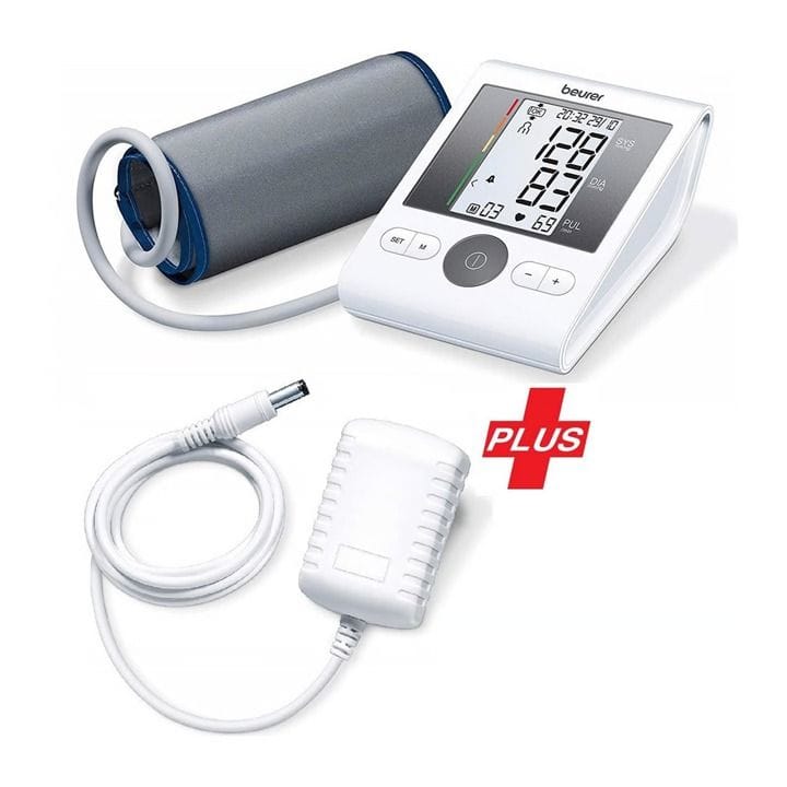 بيورر جهاز قياس ضغط الدم مع محول كهربائي - أبيض | BM28