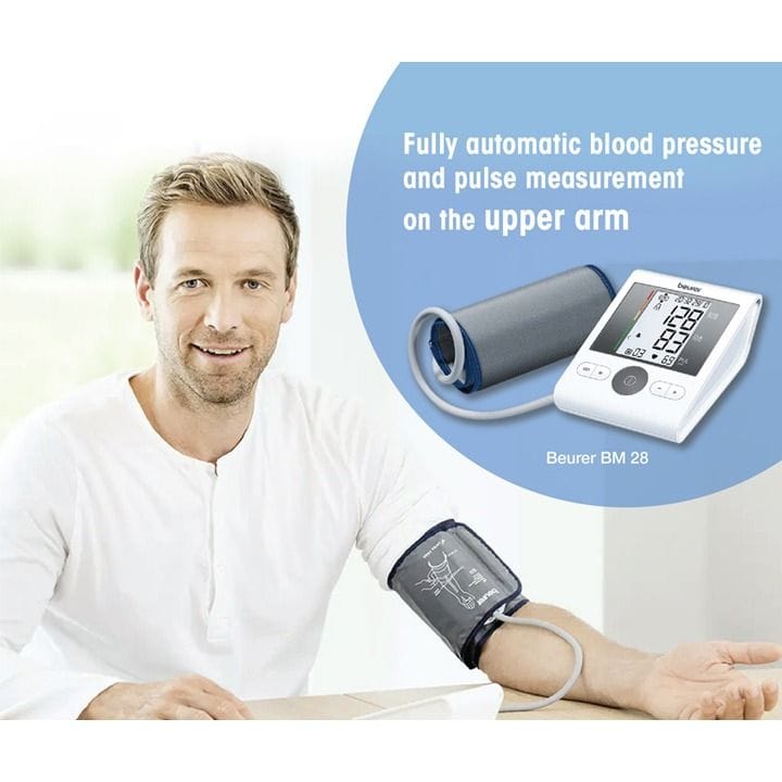 بيورر جهاز قياس ضغط الدم مع محول كهربائي - أبيض | BM28