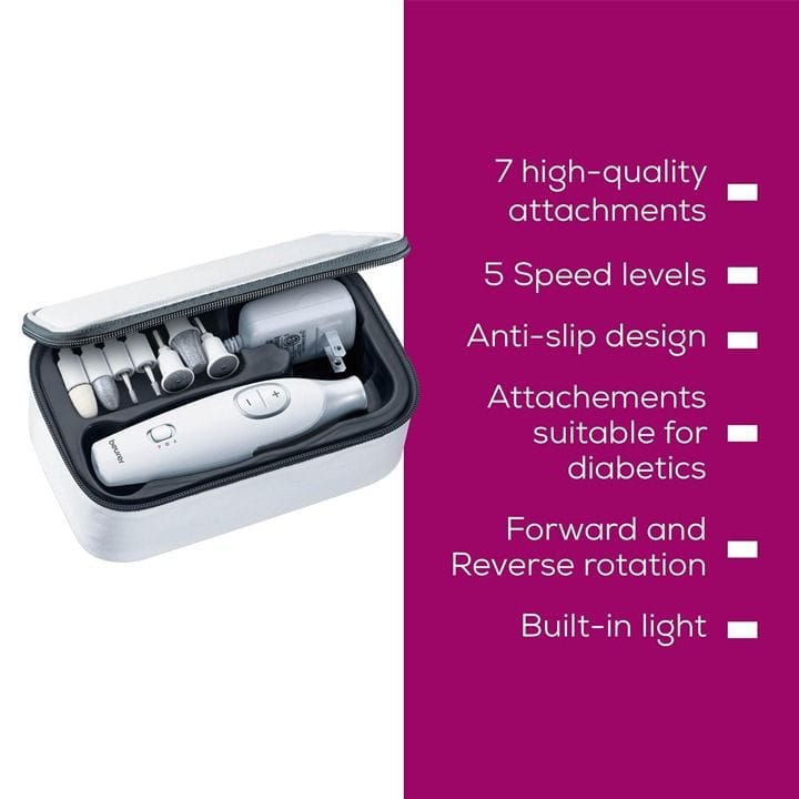 بيورر طقم مانيكير وباديكير - أبيض | MP42