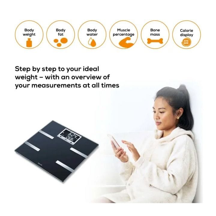 Beurer Diagnostic Bathroom Scale - Black | BF720