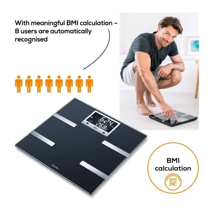 Beurer Diagnostic Bathroom Scale - Black | BF720