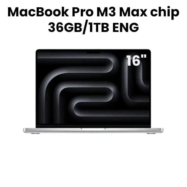Apple MacBook Pro 16" M3 Max Chip 14-Core CPU 30-Core GPU 36GB RAM 1TB SSD (English) - Silver | MRW73ZS/A