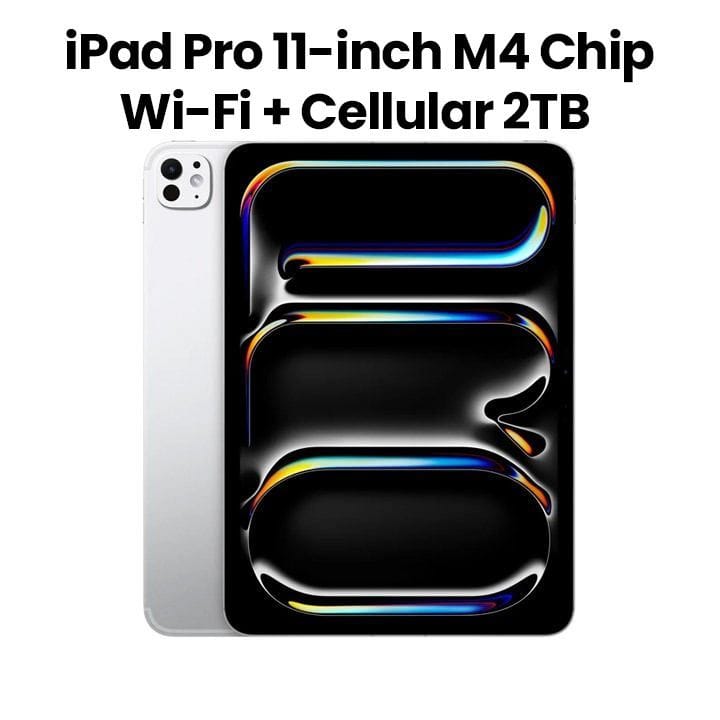 Apple iPad Pro 11" M4 Wi-Fi + Cellular 2TB Nano-Texture Glass - Silver | MWRT3AB/A