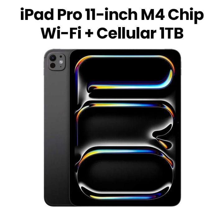 Apple iPad Pro 11-inch M4 Chip Wi-Fi + Cellular Model with 1TB Storage - Space Black | MVW53AB/A