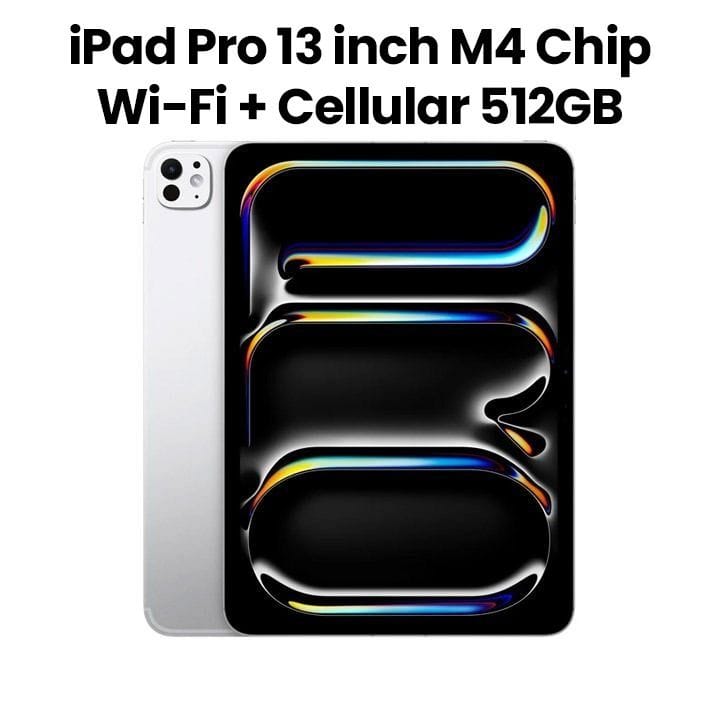 Apple iPad Pro 13" M4 Wi-Fi + Cellular 512GB Standard Glass - Silver | MVXV3AB/A