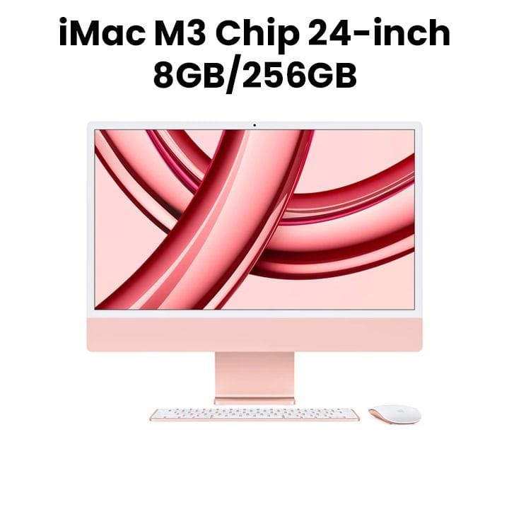 Apple 24-inch iMac with Retina 4.5K Display, M3 Chip (8-core CPU, 10-core GPU), 256GB SSD - Pink