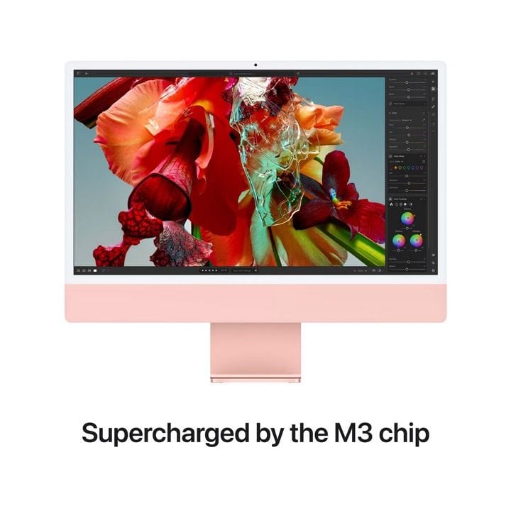 Apple 24-inch iMac with Retina 4.5K Display, M3 Chip (8-core CPU, 10-core GPU), 256GB SSD - Pink