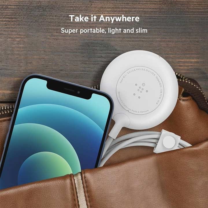 BELKIN BoostCharge Magnetic 7.5W Wireless Charging Pad, 2M Cable - White | WIA005BTWH