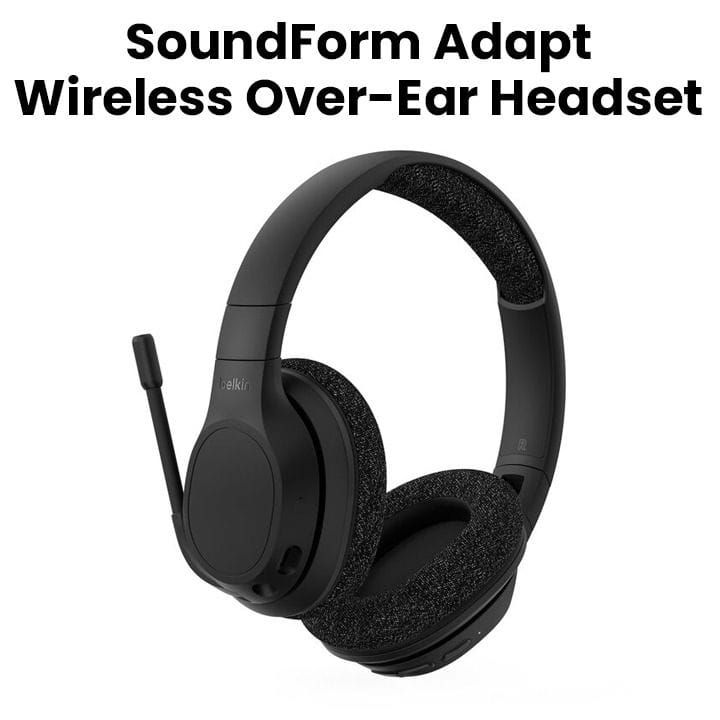 سماعات رأس لاسلكية فوق الأذن بيلكن SoundForm Adapt أسود | AUD005BTBLK