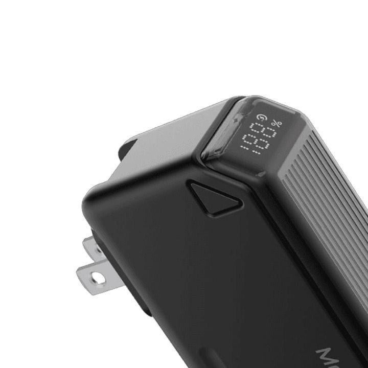 موكسيدو بنك طاقة بورتا-جو ٥٠٠٠ مللي أمبير مع قابس AC، كابل USB-C، ومحولين سفر - أسود | MX-PB015